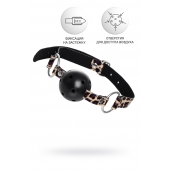 Черный кляп-шар на леопардовых ремешках Anonymo - ToyFa - купить с доставкой в Кургане