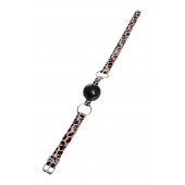 Черный кляп-шар на леопардовых ремешках Anonymo - ToyFa - купить с доставкой в Кургане