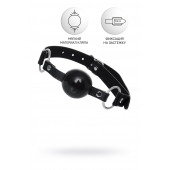 Черный кляп-шар на кожаных ремешках Anonymo - ToyFa - купить с доставкой в Кургане