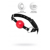 Красный кляп-шар на черных ремешках Anonymo - ToyFa - купить с доставкой в Кургане