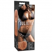 Мастурбатор-вагина цвета карамели Julieta с вибрацией - Blush Novelties - в Кургане купить с доставкой