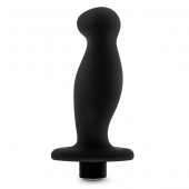 Черный анальный вибромассажёр Silicone Vibrating Prostate Massager 02 - 10,8 см. - Blush Novelties - в Кургане купить с доставкой