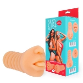 Телесный мастурбатор-ротик с высунутым язычком - Bior toys - в Кургане купить с доставкой