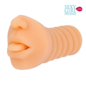 Телесный мастурбатор-ротик с высунутым язычком - Bior toys - в Кургане купить с доставкой
