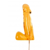 Оранжевый леденец в форме пениса со вкусом аморетто - Sosuчki - купить с доставкой в Кургане