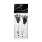 Зажимы для сосков с черными перьями Sweet Caress Feather Nipple Clumps - Sweet Caress - купить с доставкой в Кургане