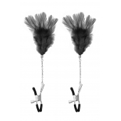 Зажимы для сосков с черными перьями Sweet Caress Feather Nipple Clumps - Sweet Caress - купить с доставкой в Кургане