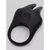Черное эрекционное виброкольцо Sensation Rechargeable Vibrating Rabbit Love Ring - Fifty Shades of Grey - в Кургане купить с доставкой