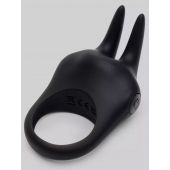 Черное эрекционное виброкольцо Sensation Rechargeable Vibrating Rabbit Love Ring - Fifty Shades of Grey - в Кургане купить с доставкой