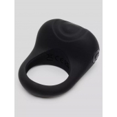 Черное эрекционное виброкольцо Sensation Rechargeable Vibrating Love Ring - Fifty Shades of Grey - в Кургане купить с доставкой