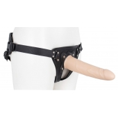 Пустотелый страпон Harness CLASSIC с бандажом - 19,5 см. - LOVETOY (А-Полимер) - купить с доставкой в Кургане
