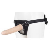 Пустотелый страпон Harness CLASSIC с бандажом - 19,5 см. - LOVETOY (А-Полимер) - купить с доставкой в Кургане