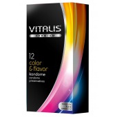 Цветные ароматизированные презервативы VITALIS PREMIUM color   flavor - 12 шт. - Vitalis - купить с доставкой в Кургане