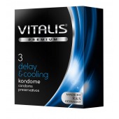 Презервативы VITALIS PREMIUM delay   cooling с охлаждающим эффектом - 3 шт. - Vitalis - купить с доставкой в Кургане