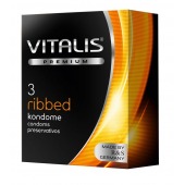 Ребристые презервативы VITALIS PREMIUM ribbed - 3 шт. - Vitalis - купить с доставкой в Кургане