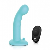 Голубая изогнутая насадка 6in Remote Control Ripple P-Spot G-Spot на черных трусиках - 16 см. - Pegasus - купить с доставкой в Кургане