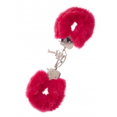 Металлические наручники с красной меховой опушкой METAL HANDCUFF WITH PLUSH RED - Dream Toys - купить с доставкой в Кургане