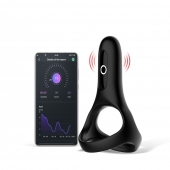 Черное виброкольцо Magic Motion Rise с подхватом мошонки - Magic Motion - в Кургане купить с доставкой