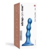 Голубая насадка Strap-On-Me Dildo Plug Balls size S - Strap-on-me - купить с доставкой в Кургане
