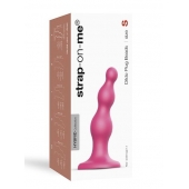 Розовая насадка Strap-On-Me Dildo Plug Beads size S - Strap-on-me - купить с доставкой в Кургане