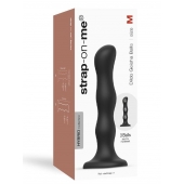 Черная насадка Strap-On-Me Dildo Geisha Balls size M - Strap-on-me - купить с доставкой в Кургане