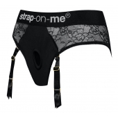 Черные трусики для насадок Diva Lingerie Harness - size S - Strap-on-me - купить с доставкой в Кургане