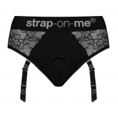 Черные трусики для насадок Diva Lingerie Harness - size S - Strap-on-me - купить с доставкой в Кургане