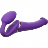 Фиолетовый безремневой вибрострапон Silicone Bendable Strap-On - size M - Strap-on-me - купить с доставкой в Кургане