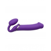 Фиолетовый безремневой вибрострапон Silicone Bendable Strap-On - size XL - Strap-on-me - купить с доставкой в Кургане