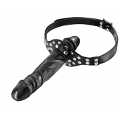Черный кляп-фаллоимитатор Double Penis Gag - Fetish Tentation - купить с доставкой в Кургане