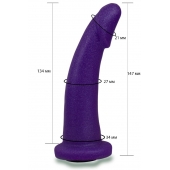 Фиолетовая гладкая изогнутая насадка-плаг - 14,7 см. - LOVETOY (А-Полимер) - купить с доставкой в Кургане