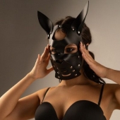 Черная маска  Собака  с ушками - Crazy Handmade - купить с доставкой в Кургане