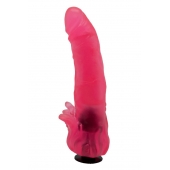 Розовая насадка для страпона с клиторальными лепестками - 18,5 см. - LOVETOY (А-Полимер) - купить с доставкой в Кургане