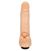 Телесная гелевая насадка-фаллос с клиторальными лепестками - 18,5 см. - LOVETOY (А-Полимер) - купить с доставкой в Кургане