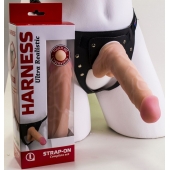 Страпон Harness из двух предметов: регулируемые трусики и насадка-фаллос - 17,5 см. - LOVETOY (А-Полимер) - купить с доставкой в Кургане