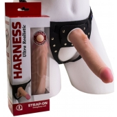 Реалистичный страпон Harness из трусиков и насадки-фаллоса - 18,5 см. - LOVETOY (А-Полимер) - купить с доставкой в Кургане