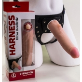 Реалистичный страпон Harness из трусиков и насадки-фаллоса - 18,5 см. - LOVETOY (А-Полимер) - купить с доставкой в Кургане