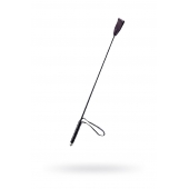 Чёрный стек с кожаной ручкой - 58 см. - Sitabella - купить с доставкой в Кургане