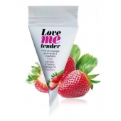 Съедобное согревающее массажное масло Love Me Tender Strawberry с ароматом клубники - 10 мл. - Love to Love - купить с доставкой в Кургане