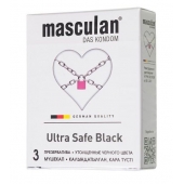 Ультрапрочные презервативы Masculan Ultra Safe Black - 3 шт. - Masculan - купить с доставкой в Кургане