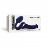 Синий безремневой страпон Multi Orgasm Size S с клиторальной стимуляцией - Strap-on-me - купить с доставкой в Кургане