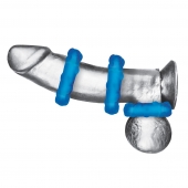 Комплект из трех голубых эрекционных колец 3-Pack Ribbed Rider Cock Ring Set - BlueLine - в Кургане купить с доставкой