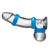 Комплект из трех голубых колец для эрекции 3-Pack Nuts   Bolts Stretch Cock Ring Set - BlueLine - в Кургане купить с доставкой