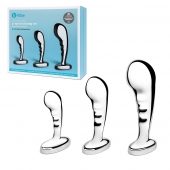 Набор из 3 стальных стимуляторов простаты Stainless Steel P-spot Training Set - b-Vibe - в Кургане купить с доставкой