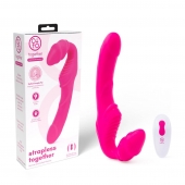 Розовый безремневой страпон на радиоуправлении Strapless Together - 22 см. - Together Toy - купить с доставкой в Кургане