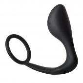 Черное эрекционное кольцо с анальной пробкой Anal Plug With Cockring - Dream Toys - в Кургане купить с доставкой