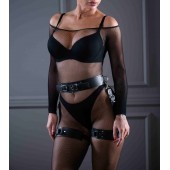 Кожаный пояс с гартерами Sex Game - БДСМ Арсенал - купить с доставкой в Кургане