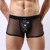 Мужские трусы-боксеры из сетки Cockcon Unzip-Me Boxer с пикантным принтом - Cockcon купить с доставкой