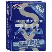 Розовые презервативы Sagami Xtreme FEEL FIT 3D - 3 шт. - Sagami - купить с доставкой в Кургане