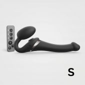 Черный безремневой страпон Multi Orgasm Size S с клиторальной стимуляцией - Strap-on-me - купить с доставкой в Кургане